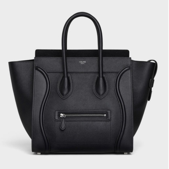 Celine Handbags - CELINE MINI LUGGAGE BAG - Drummed Calfskin Leather - Black